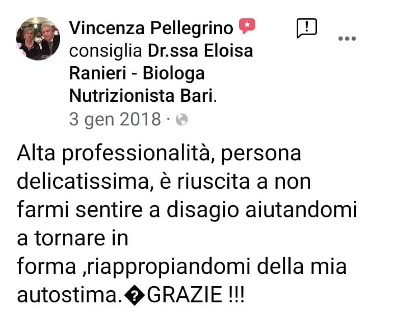 Nutrizionista Bari Dr. Ssa Eloisa Ranieri