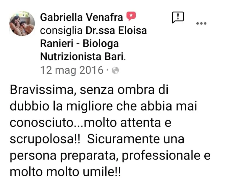 Nutrizionista Bari Dr. Ssa Eloisa Ranieri
