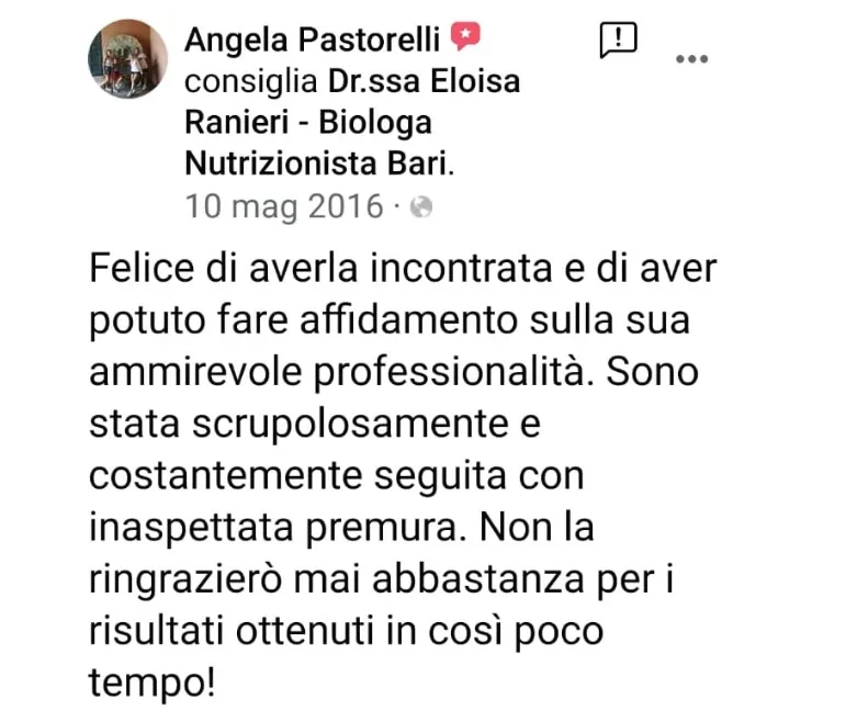 Nutrizionista Bari Dr. Ssa Eloisa Ranieri