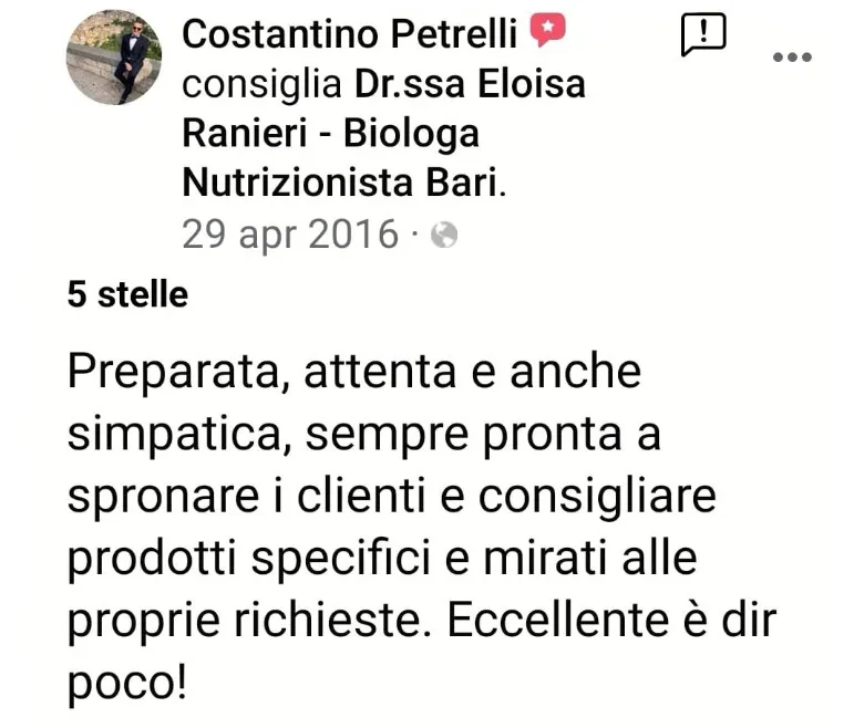 Nutrizionista Bari Dr. Ssa Eloisa Ranieri