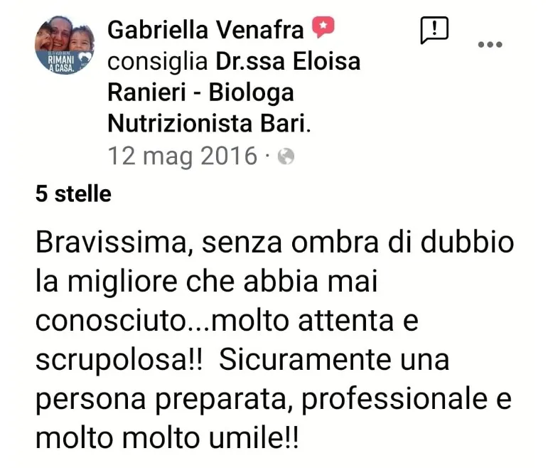 Nutrizionista Bari Dr. Ssa Eloisa Ranieri