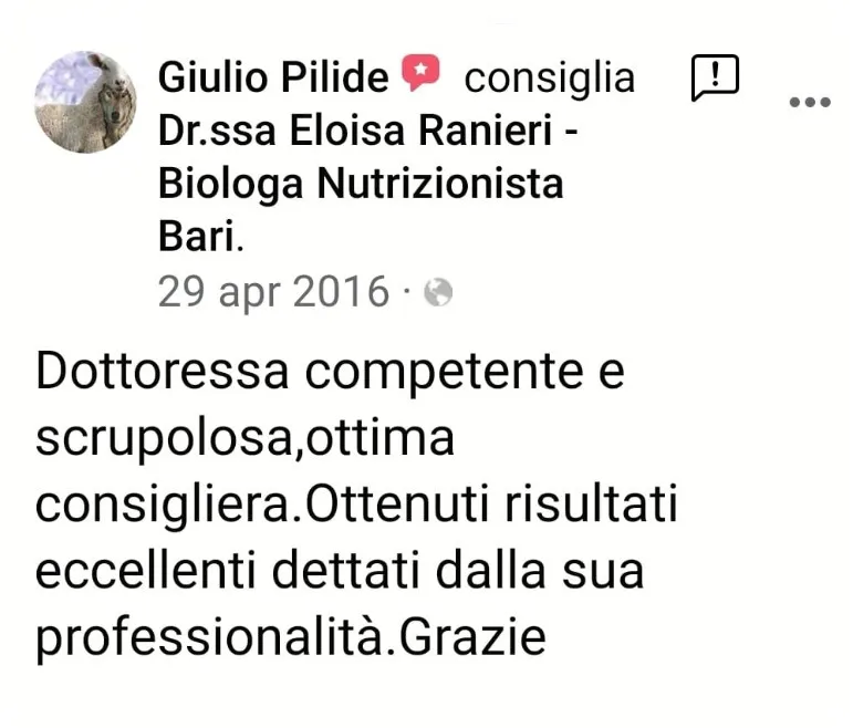 Nutrizionista Bari Dr. Ssa Eloisa Ranieri