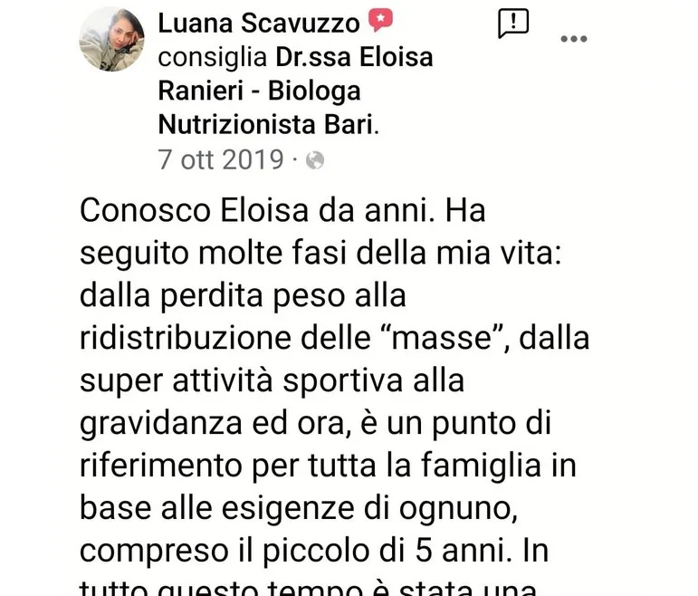 Nutrizionista Bari Dr. Ssa Eloisa Ranieri