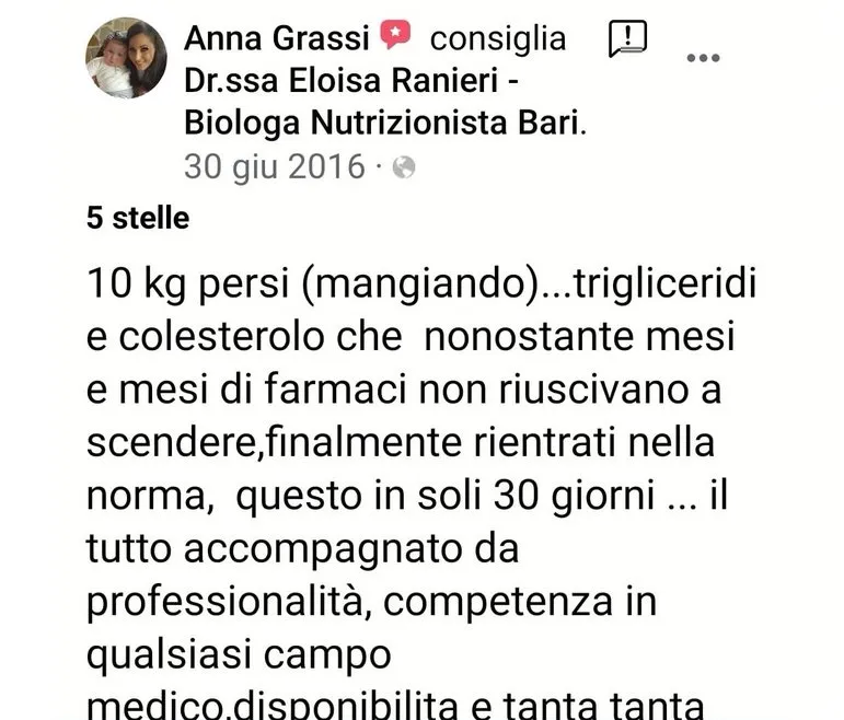 Nutrizionista Bari Dr. Ssa Eloisa Ranieri