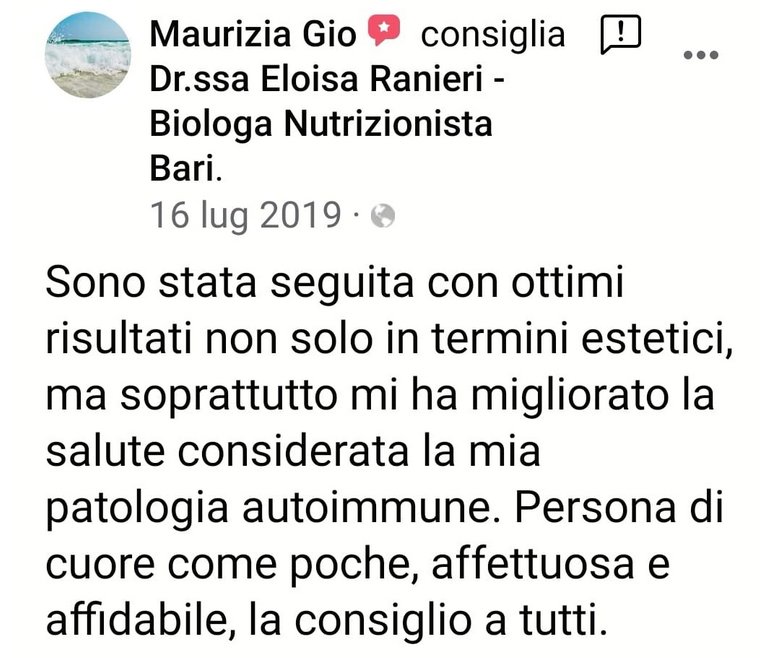 Nutrizionista Bari Dr. Ssa Eloisa Ranieri