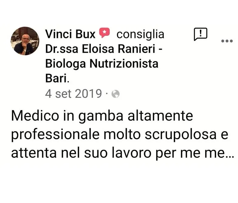 Nutrizionista Bari Dr. Ssa Eloisa Ranieri